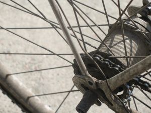 Bicycle Accident and Injuries Close Up of Spokes on Back Tire