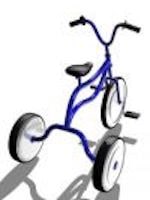 Bicycle Tricycle Purple On White Background