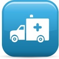 Ambulance on Blue Background