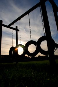 Playground Tire Swings Empty