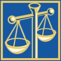 Scales of Justice - Yellow and Blue