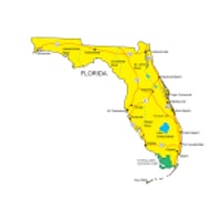State of Florida Map Yellow