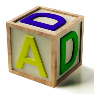 Kids Block Spelling Dad as Symbol for Fatherhood and Parenting